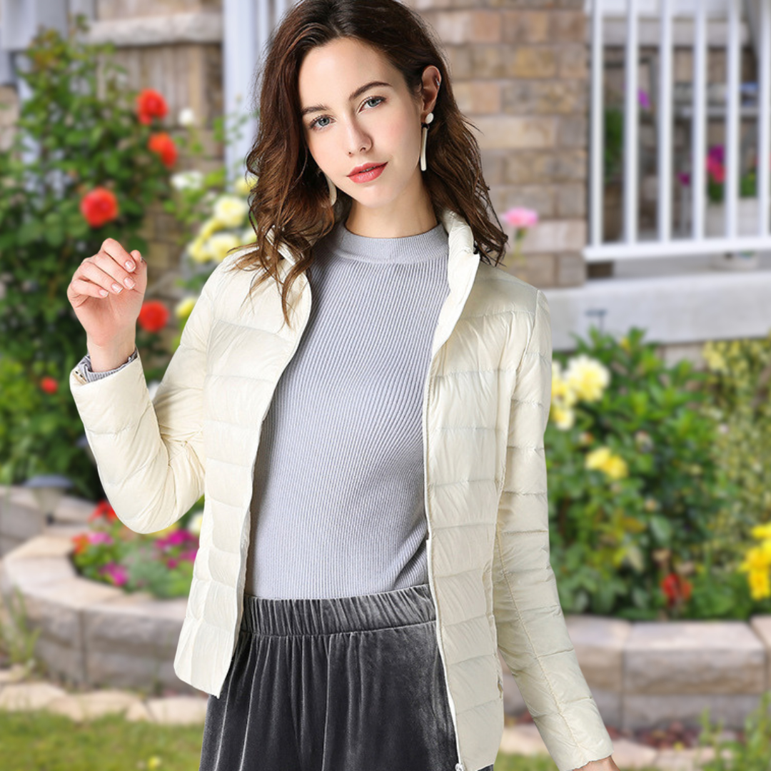 Isla – White Waterproof Puffer Jacket
