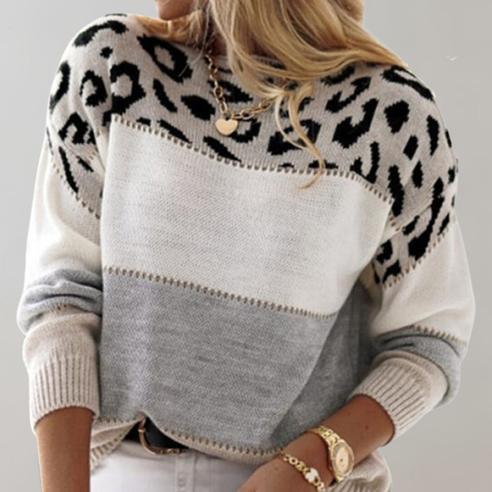 Cheyenne - Leopard Print Casual Sweater