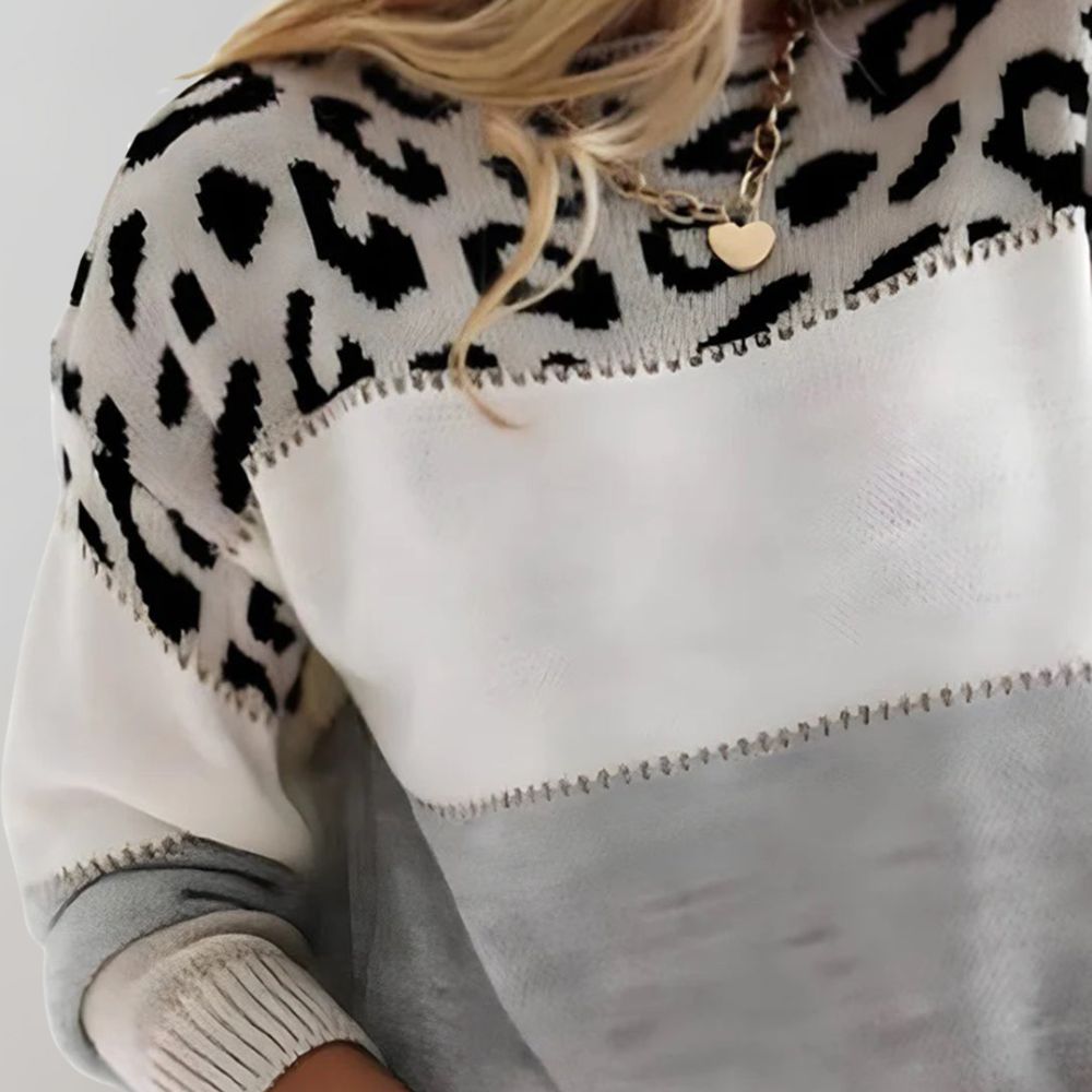 Cheyenne - Leopard Print Casual Sweater