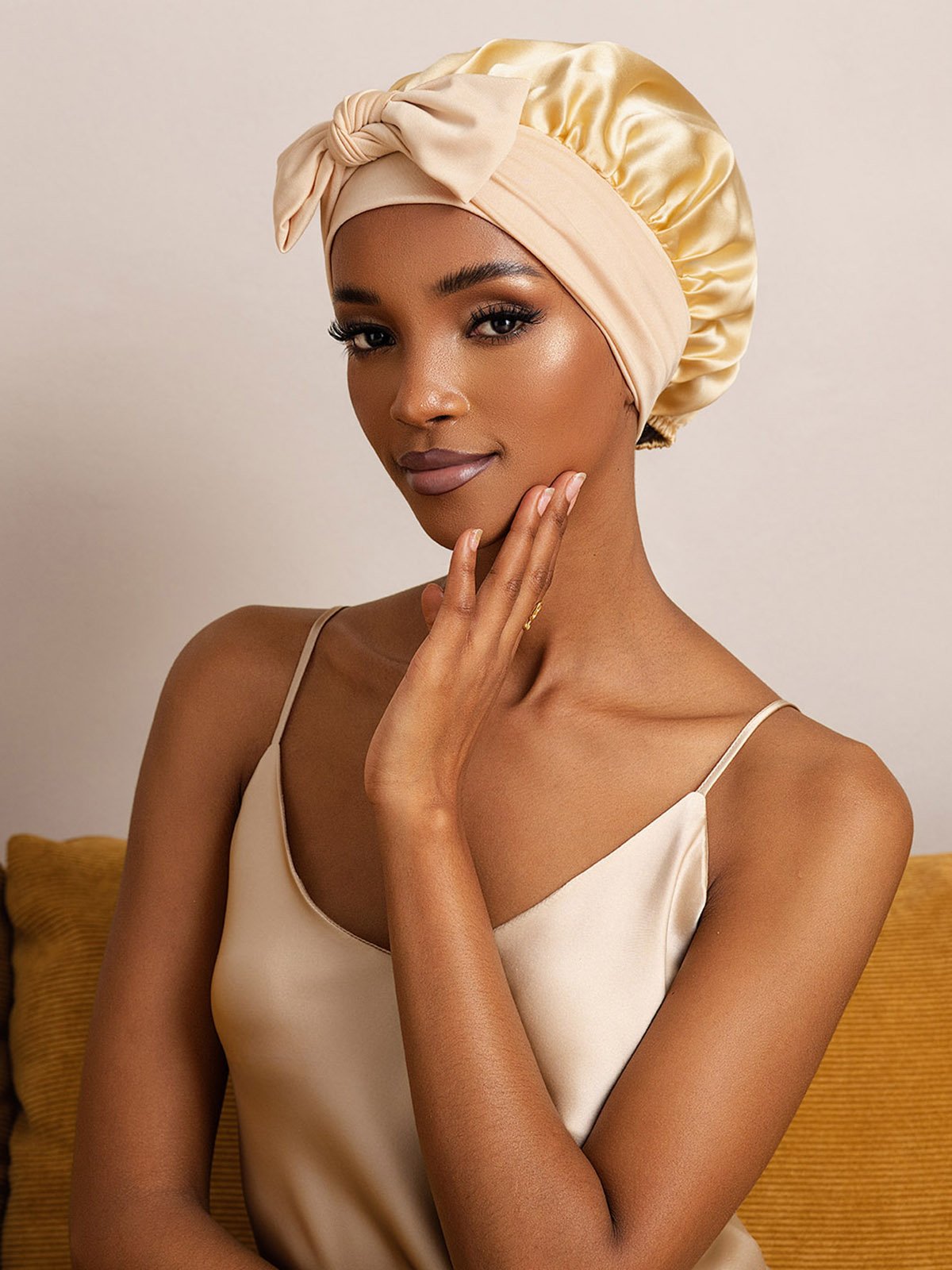 Nuvero PureSilk Bowknot Tie Bonnet